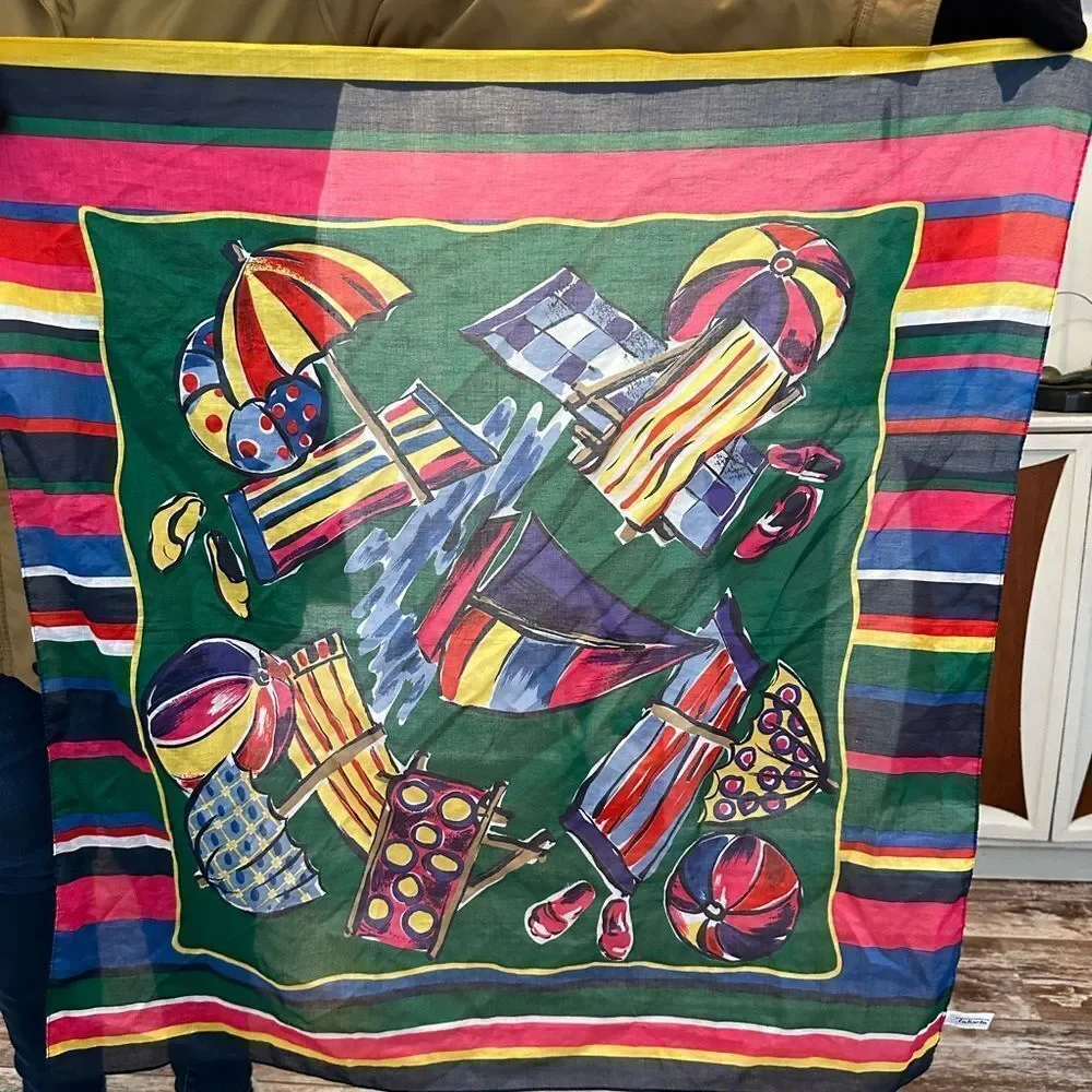 Vintage Talbots beach umbrella scarf